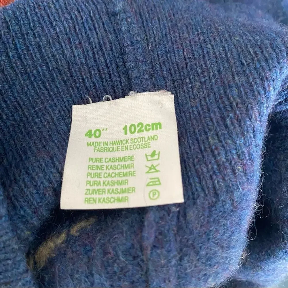 Vintage Royal Ballater Made in Scotland Blue Cahsmere Argyle Vest size 40